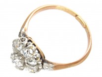 Edwardian Cluster Ring with Diamond Shoulders