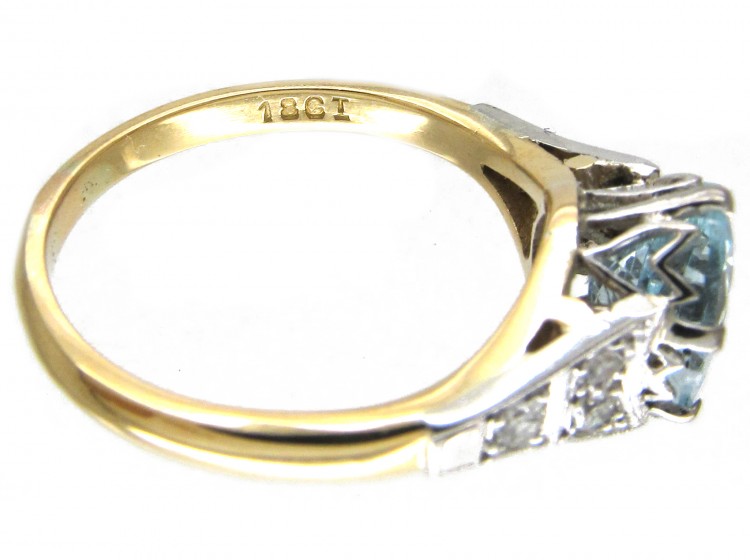 Art Deco Aquamarine & Diamond Ring