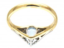 Art Deco Aquamarine & Diamond Ring