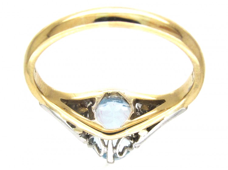 Art Deco Aquamarine & Diamond Ring