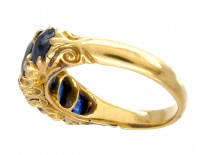 Victorian 18ct Gold Sapphire & Diamond Points Ring