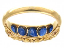 Victorian 18ct Gold Sapphire & Diamond Points Ring