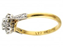 Edwardian Diamond Cluster Ring with Diamond Shoulders