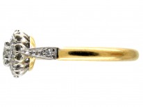 Edwardian Diamond Cluster Ring with Diamond Shoulders