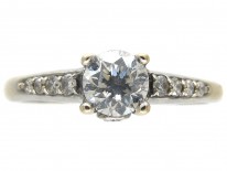 Diamond Solitaire Ring with Diamond Shoulders