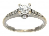 Diamond Solitaire Ring with Diamond Shoulders