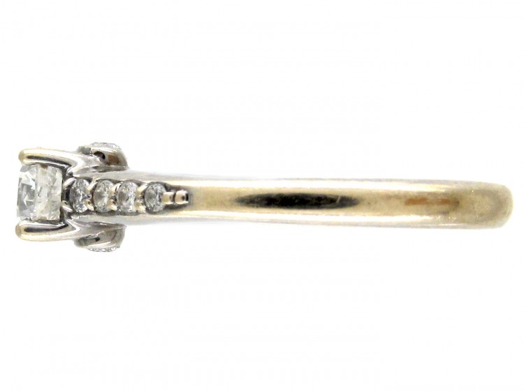 Diamond Solitaire Ring with Diamond Shoulders