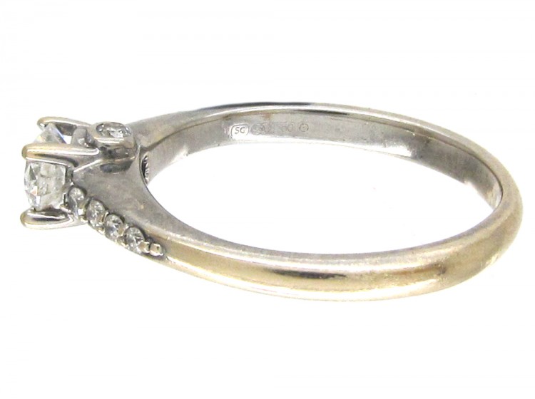 Diamond Solitaire Ring with Diamond Shoulders