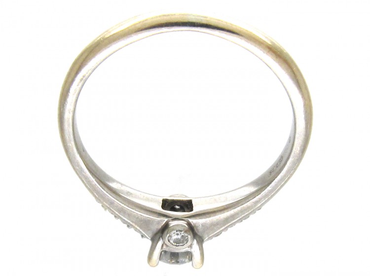 Diamond Solitaire Ring with Diamond Shoulders