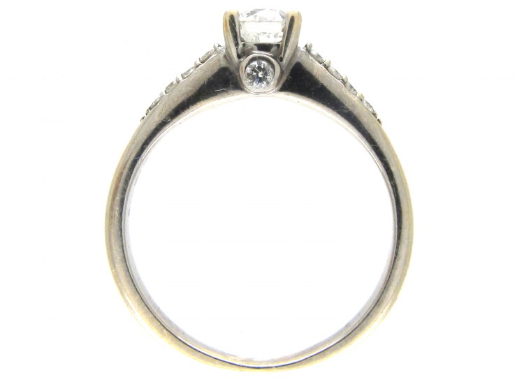 Diamond Solitaire Ring with Diamond Shoulders