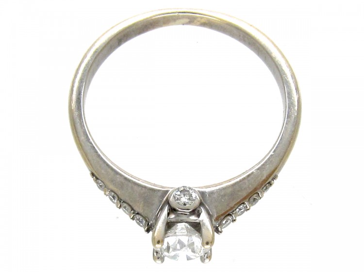 Diamond Solitaire Ring with Diamond Shoulders