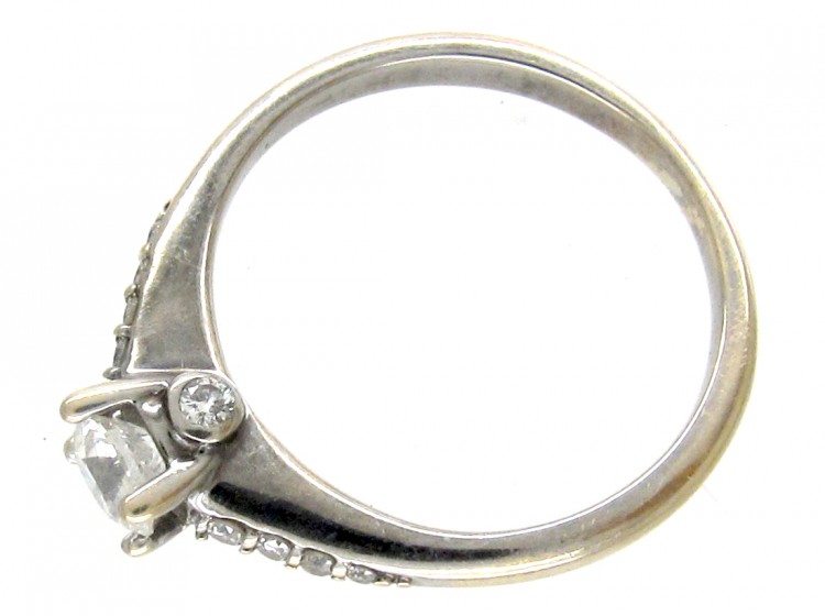 Diamond Solitaire Ring with Diamond Shoulders