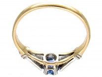 Art Deco Ceylon Sapphire & Diamond Ring