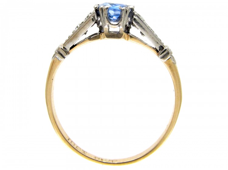 Art Deco Ceylon Sapphire & Diamond Ring