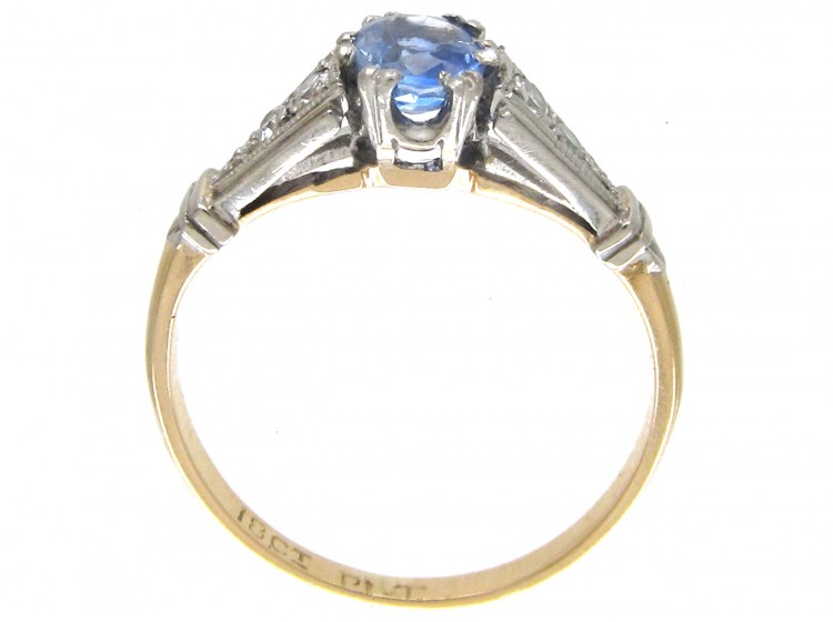 Art Deco Ceylon Sapphire & Diamond Ring