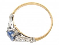 Art Deco Ceylon Sapphire & Diamond Ring