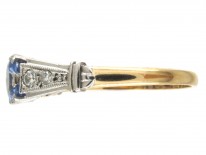 Art Deco Ceylon Sapphire & Diamond Ring