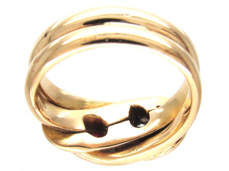 Victorian Double Snake Ruby & Diamond Ring