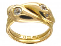 Victorian 18ct Gold & Diamond Double Snake Ring