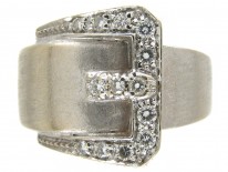 18ct White Gold Buckle Ring