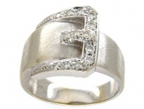 18ct White Gold Buckle Ring