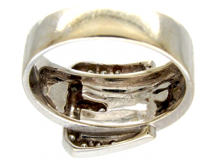 18ct White Gold Buckle Ring