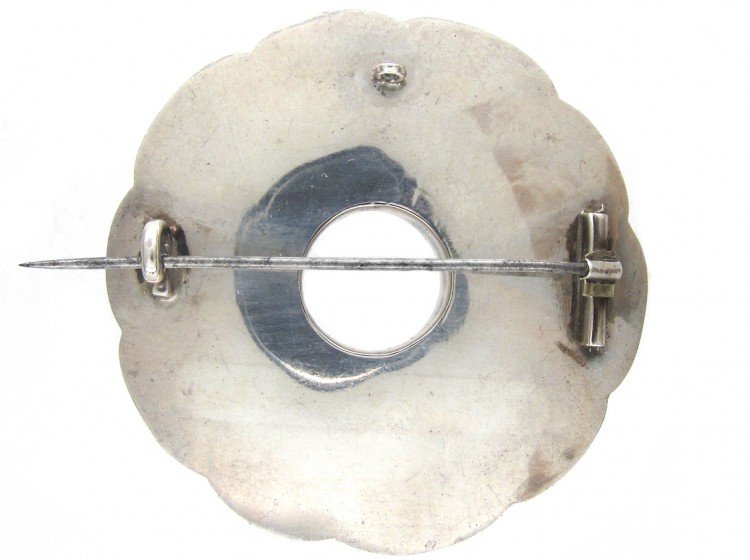Victorian Scottish Overlapping Circles Silver Brooch