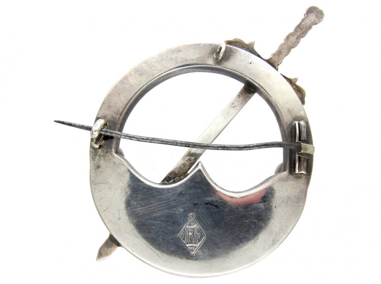 19th Century Scottish Silver & Agate Clan Brooch