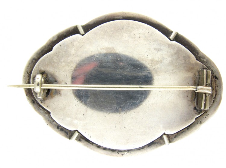 19th Century Scottish Silver, Jasper & Grey Agate Brooch
