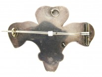 Victorian Prince of Wales Feathers Scottish Grey Agate Brooch