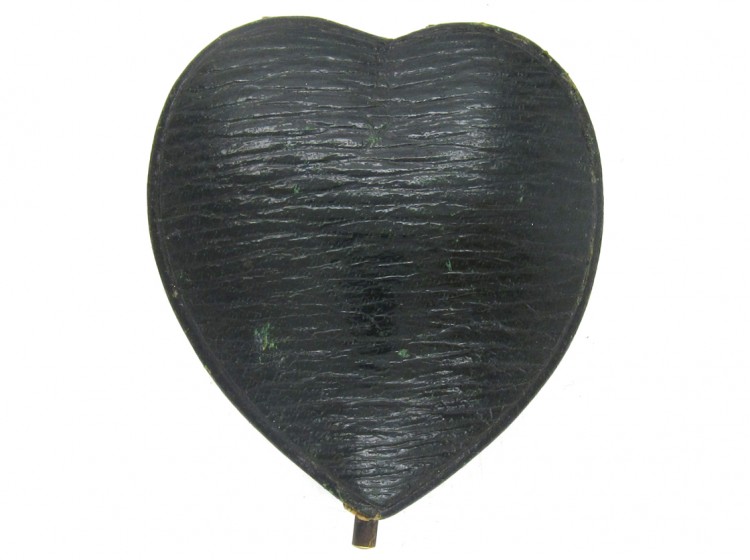 Edwardian Ruby & Pearl Heart Brooch in Original Case