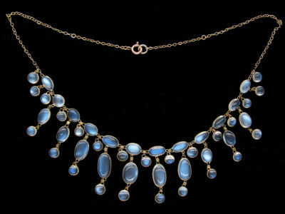 Edwardian 9ct Gold Moonstone Necklace