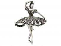 Silver & Marcasite Ballerina Brooch