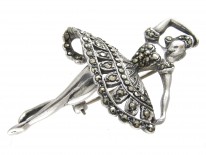 Silver & Marcasite Ballerina Brooch