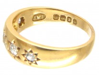 Victorian 18ct Gold Five Stone Diamond Gypsy Ring