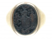 18ct Gold & Bloodstone Intaglio Signet Ring