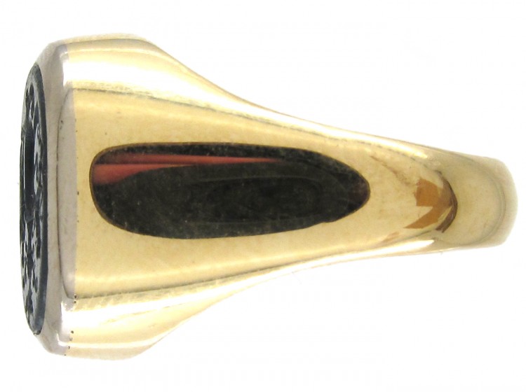 18ct Gold & Bloodstone Intaglio Signet Ring