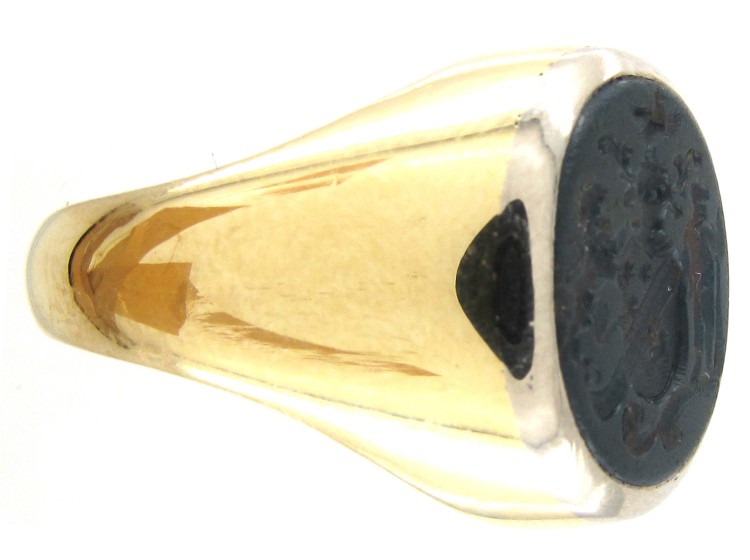 18ct Gold & Bloodstone Intaglio Signet Ring