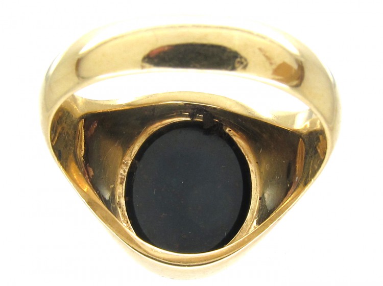 18ct Gold & Bloodstone Intaglio Signet Ring