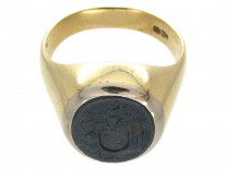 18ct Gold & Bloodstone Intaglio Signet Ring
