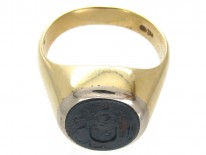 18ct Gold & Bloodstone Intaglio Signet Ring