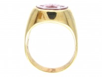 14ct Gold & Carnelian Crested Intaglio Signet Ring