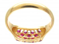 Victorian 18ct Gold Ruby & Diamond Chequerboard Ring