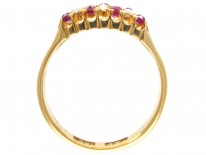 Victorian 18ct Gold Ruby & Diamond Chequerboard Ring