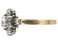 Edwardian Diamond Cluster Ring with Diamond Shoulders