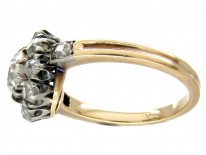 Edwardian Diamond Cluster Ring with Diamond Shoulders