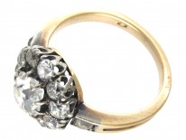 Edwardian Diamond Cluster Ring with Diamond Shoulders
