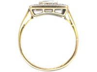 Art Deco 18ct Gold & Platinum Square Sapphire & Diamond Ring