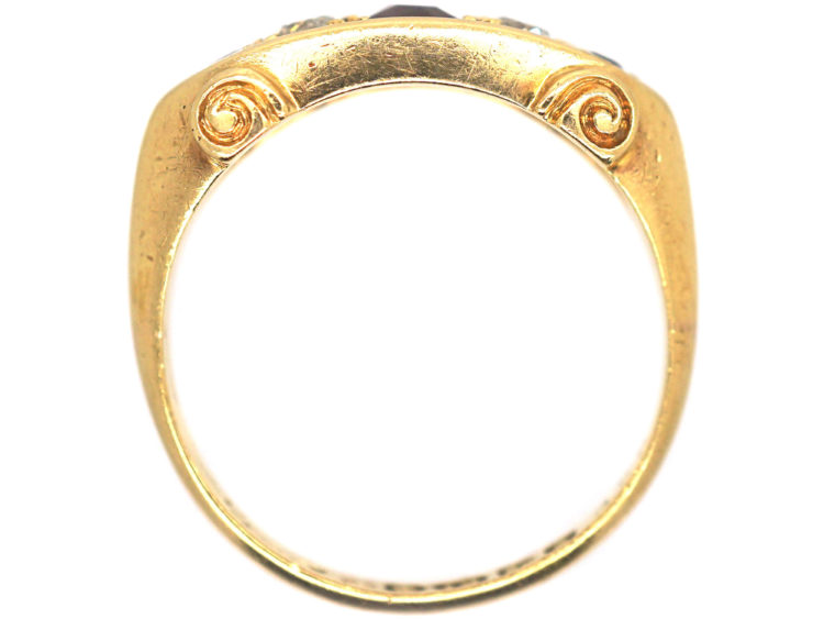 Edwardian 18ct Gold Ruby & Diamond Five Stone Ring