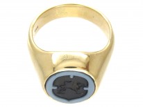 Sardonyx Griffin Intaglio Gold Signet Ring